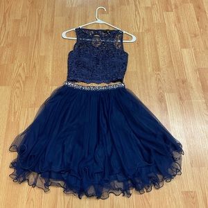 Two-piece navy dress